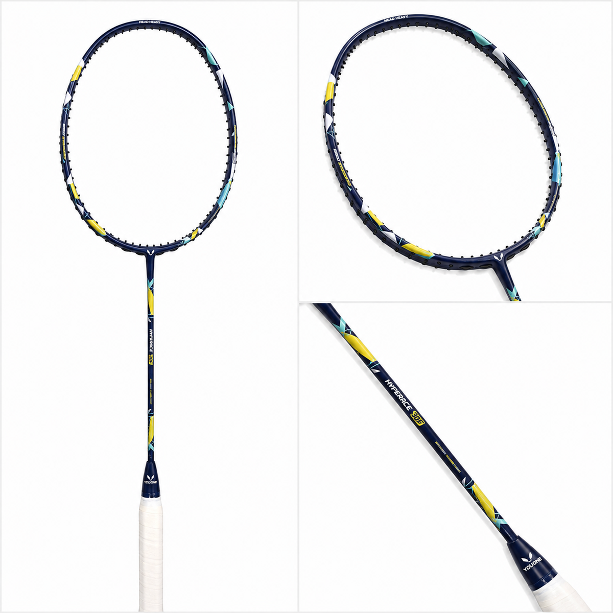 Hyper Ace 78F - Head Heavy, Flexible Shaft, 78±2g (5U), Unstrung, Max Tension 30lbs (Full Carbon Fibre Racket)