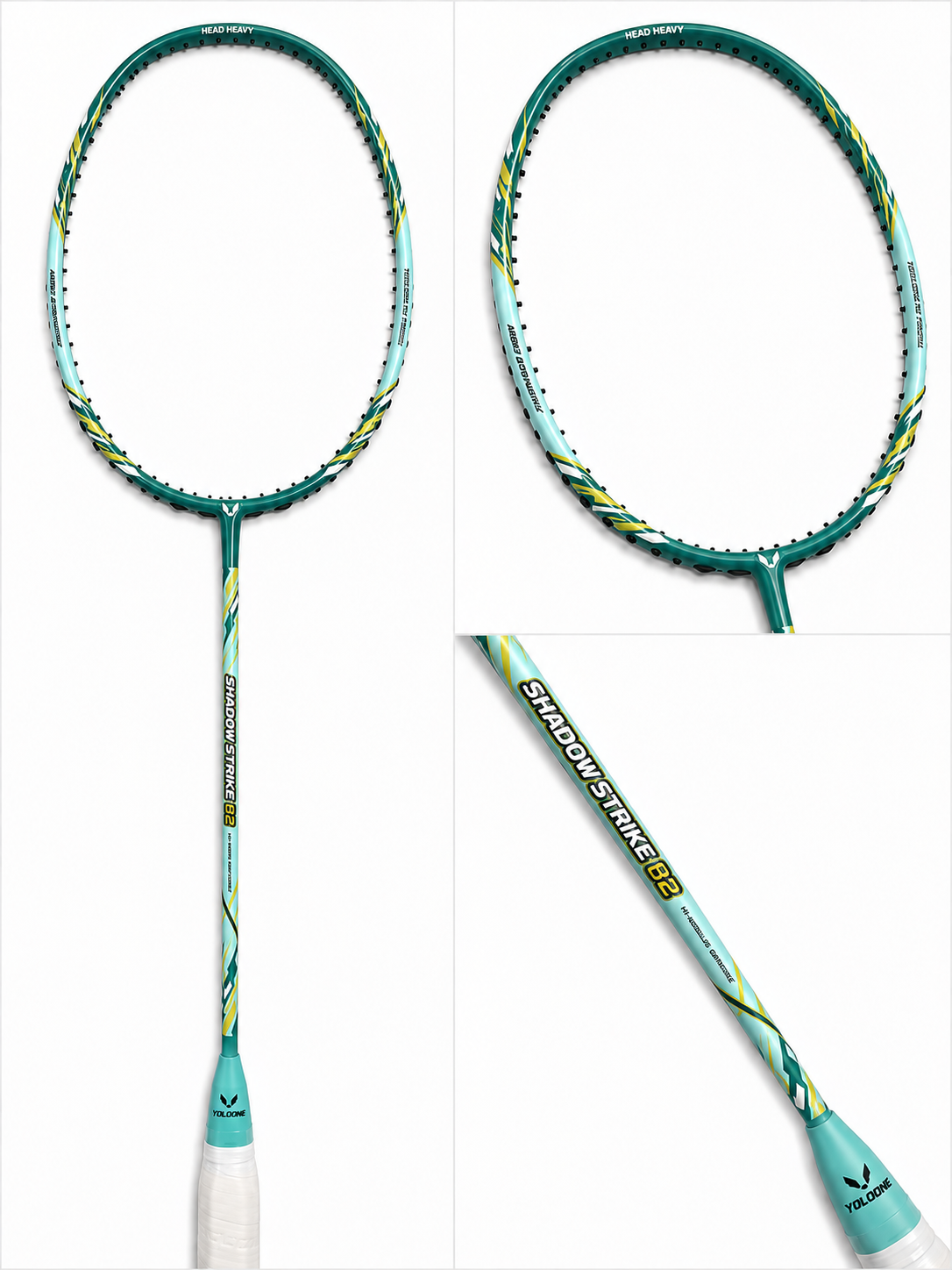 Shadow Strike 82 - Head Heavy, Semi Flexible Shaft, 82±2g (4U), Unstrung, Max Tension 30lbs (Full Carbon Fibre Racket)