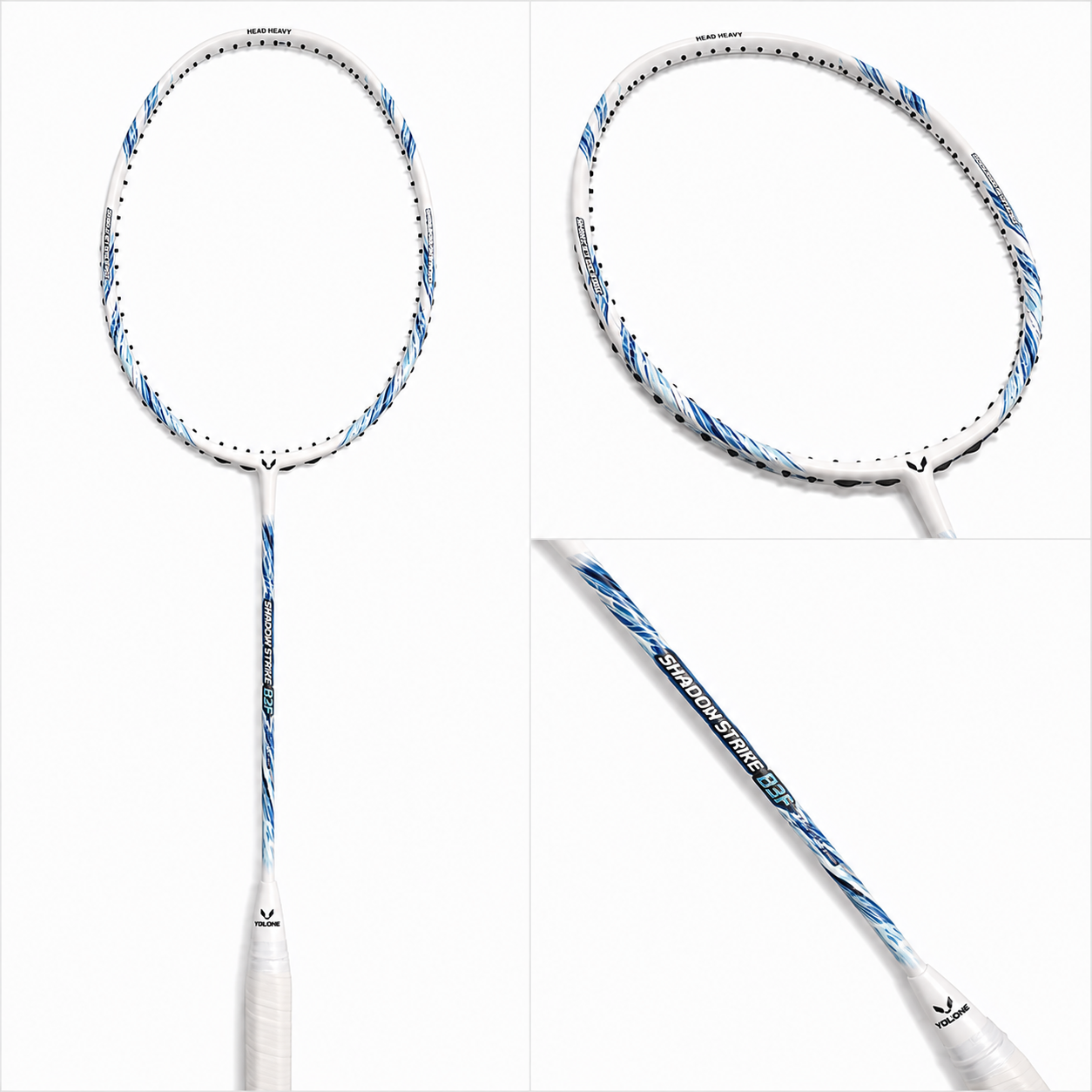 Shadow Strike 82F - Head Heavy, Flexible Shaft, 82±2g (4U), Unstrung, Max Tension 30lbs (Full Carbon Fibre Racket)