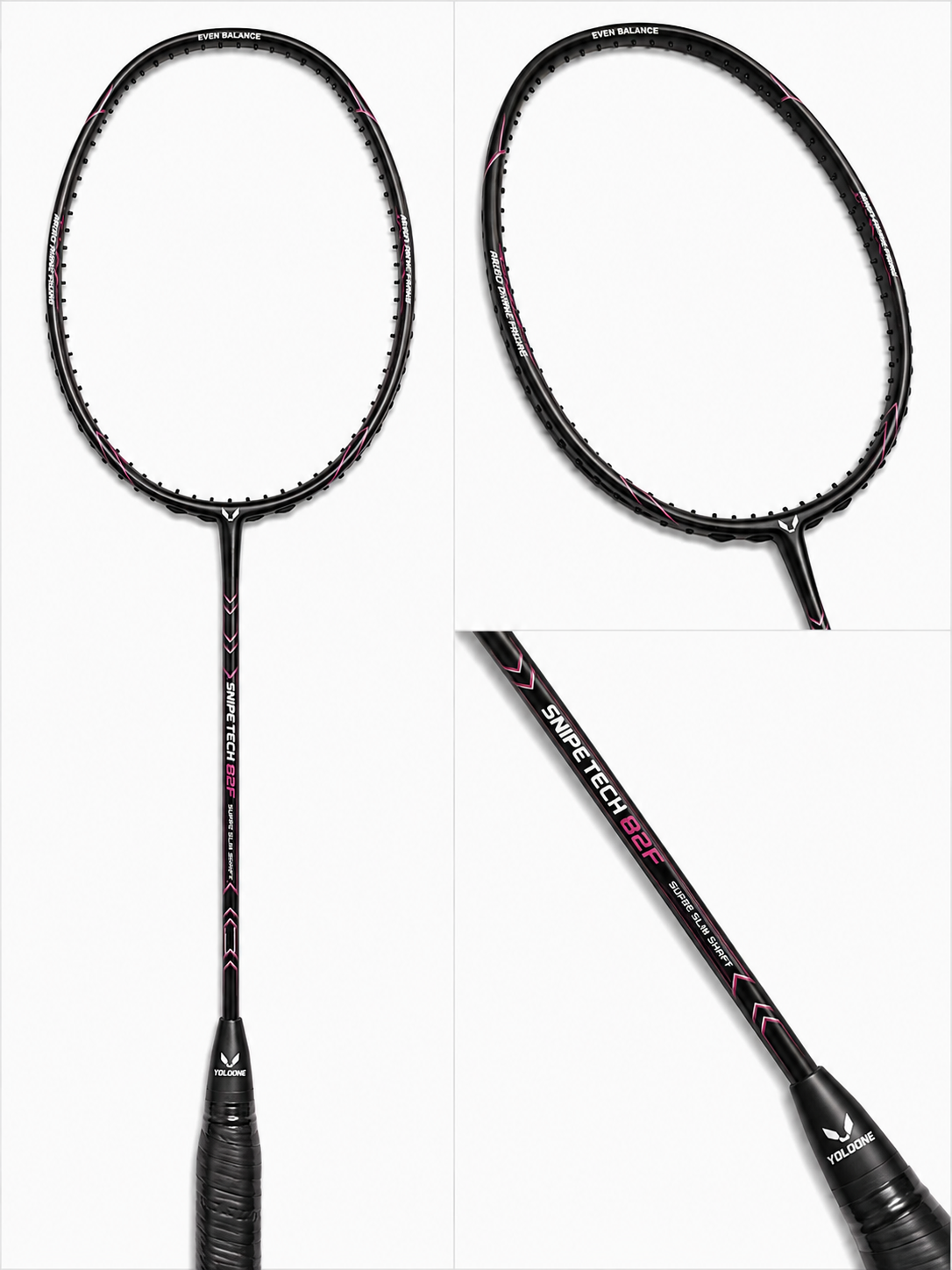 Snipe Tech 82F - Even Balance, Flexible Shaft, 82±2g (4U), Unstrung, Max Tension 30lbs (Full Carbon Fibre Racket)